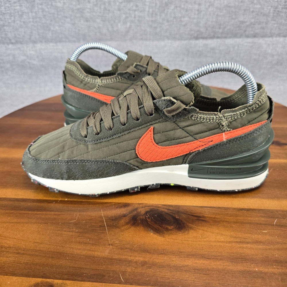 Nike Waffle One SE Toasty Oil Green Team Orange DC8890-200 Mens Size 6 Sneaker - Picture 8 of 13